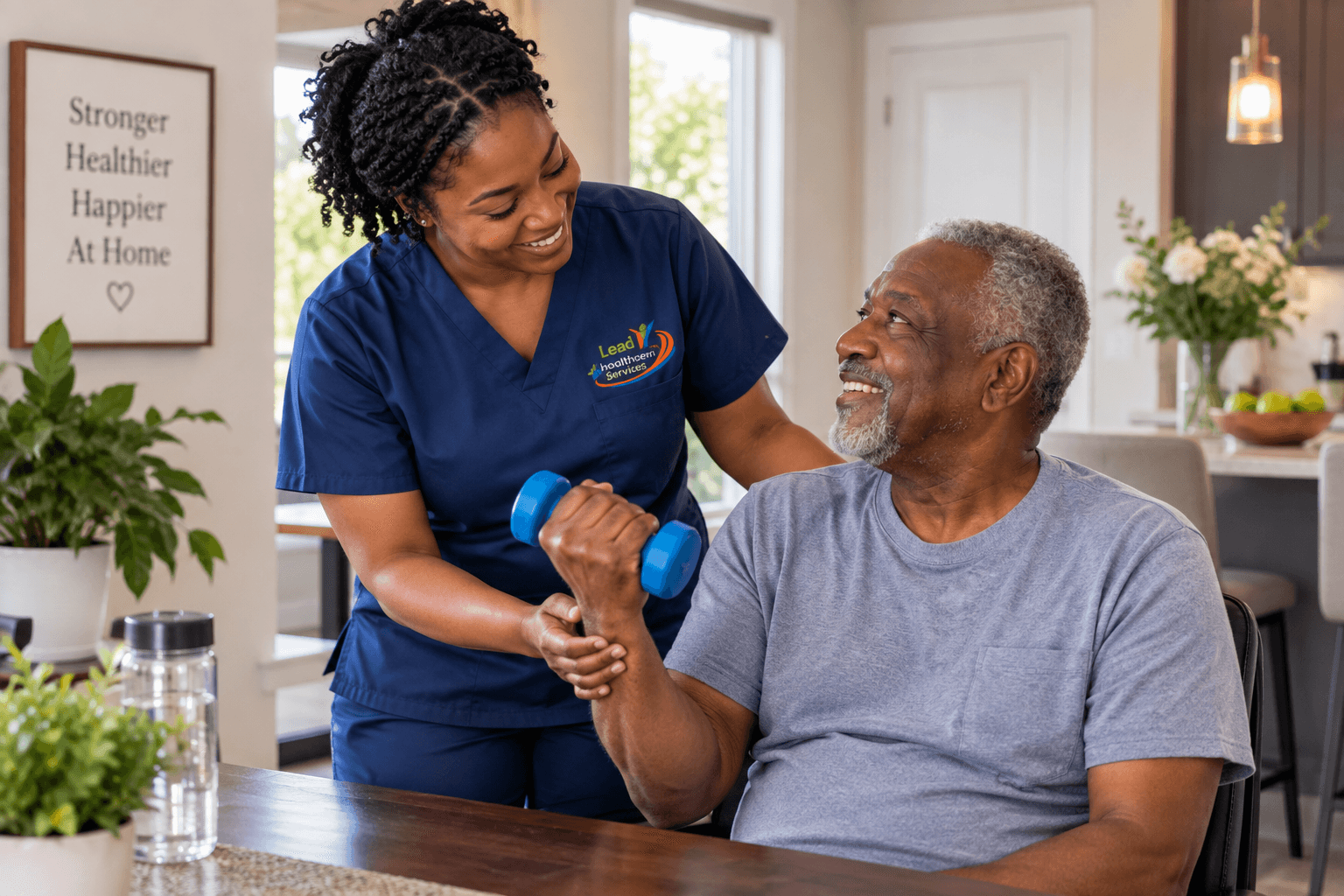 A compassionate home-healthcare conversation